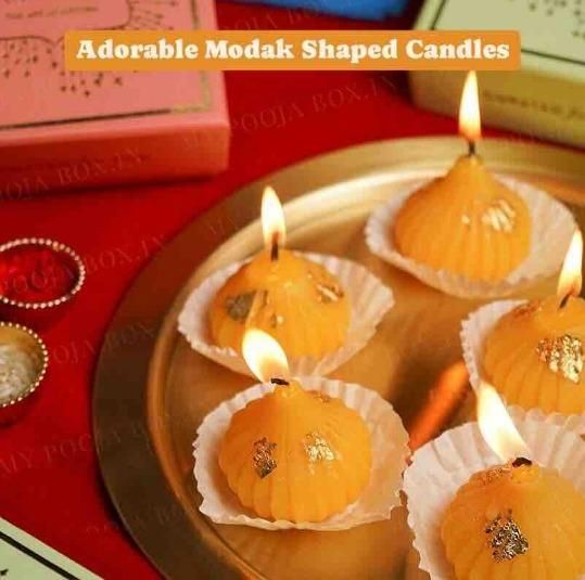 Modak Shaped Candles Pack of 4